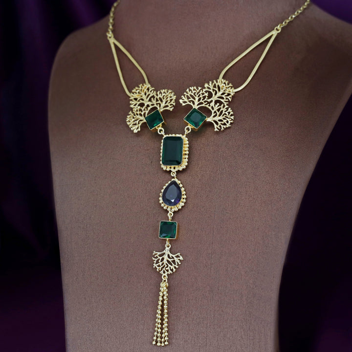 Tacey Filgree Glossy Stone Neckpiece