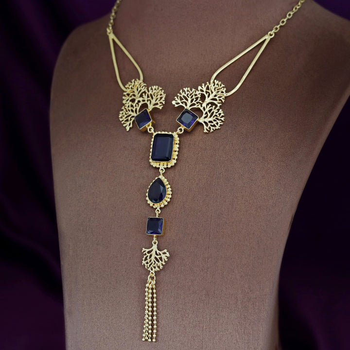 Tacey Filgree Glossy Stone Neckpiece