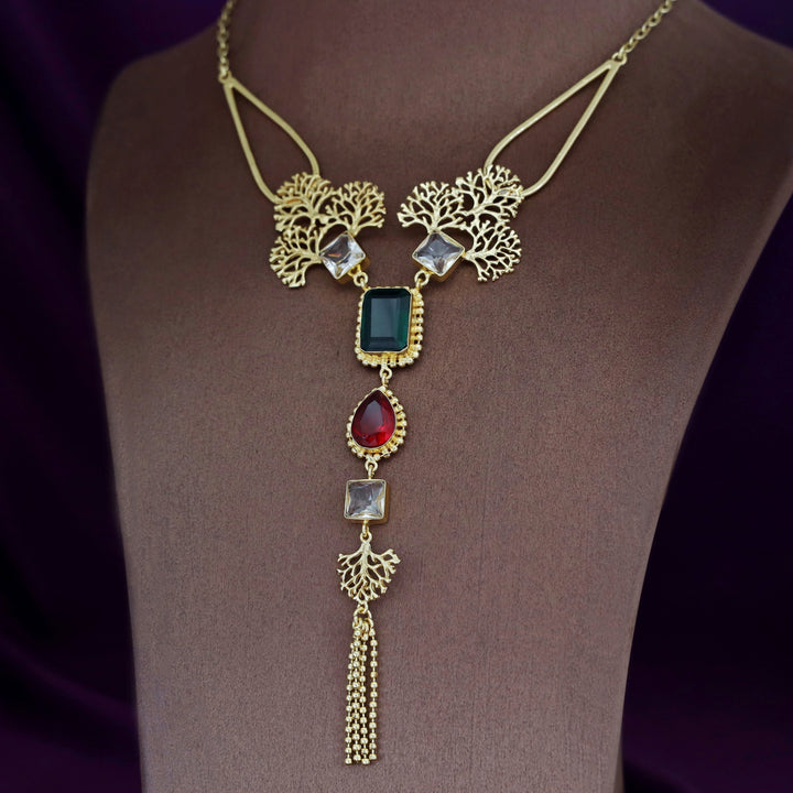 Tacey Filgree Glossy Stone Neckpiece
