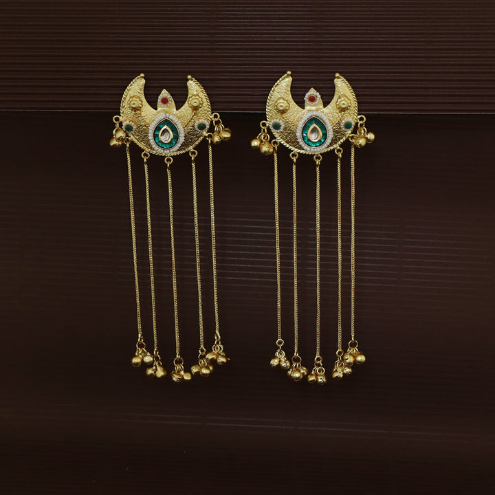 Rupinder 5 Hanging Ghungroo Half Moon Earring