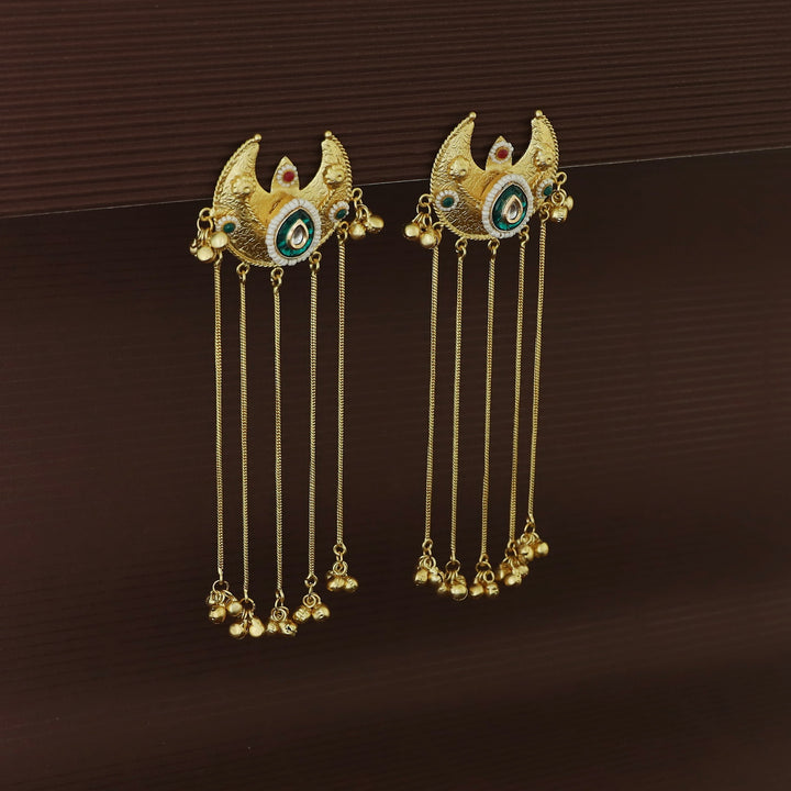 Rupinder 5 Hanging Ghungroo Half Moon Earring