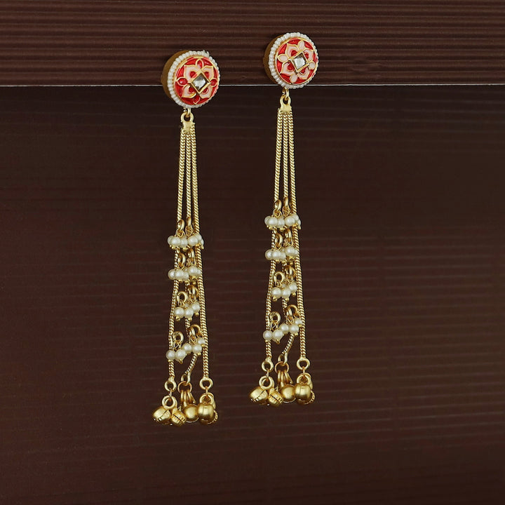 Inderpal Circle Tri Pearl Hanging Ghunguroo Kashmiri Earring