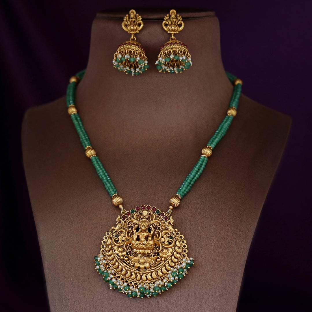 Saraswati Devi Haram Layered Neckpiece With Earring
