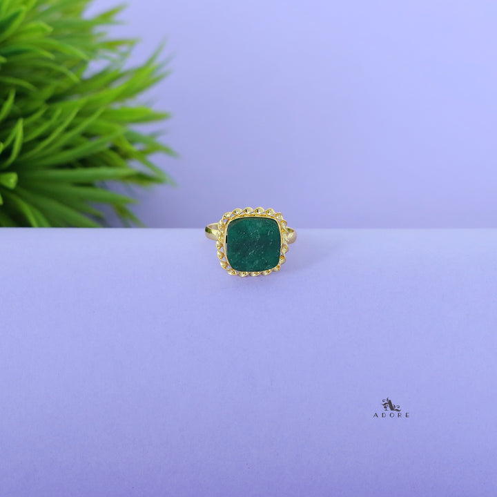 Margaret Golden Curly Raw Stone Ring