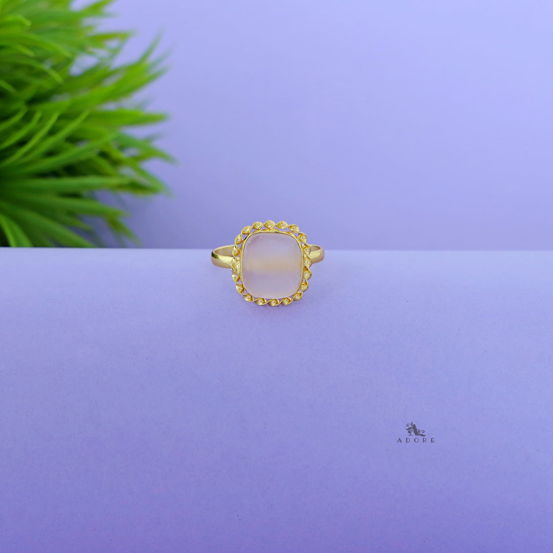 Margaret Golden Curly Raw Stone Ring