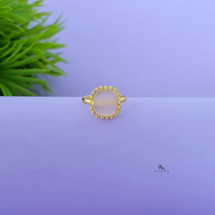 Margaret Golden Curly Raw Stone Ring