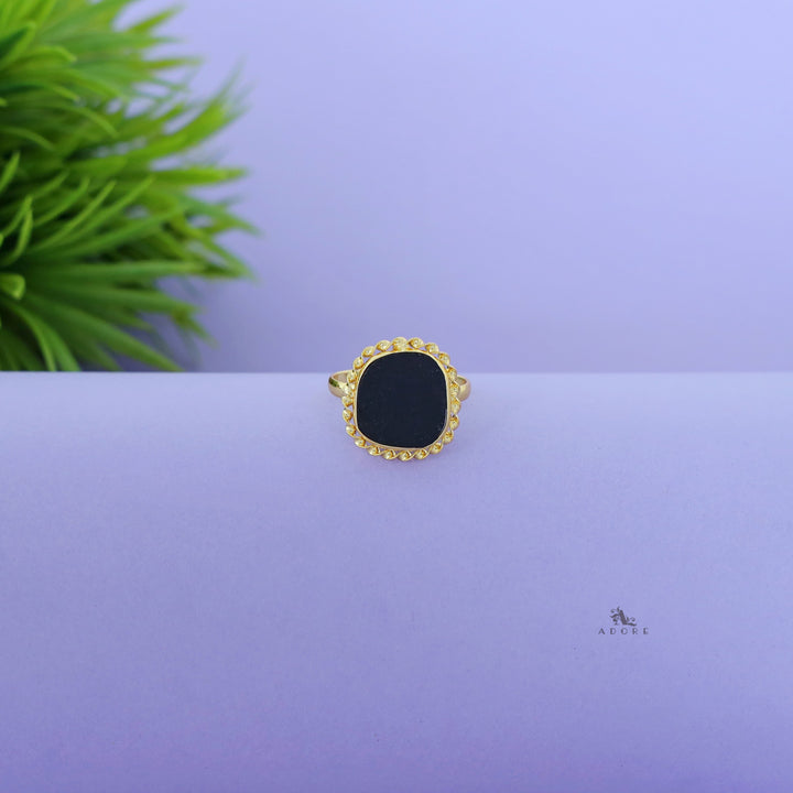Margaret Golden Curly Raw Stone Ring