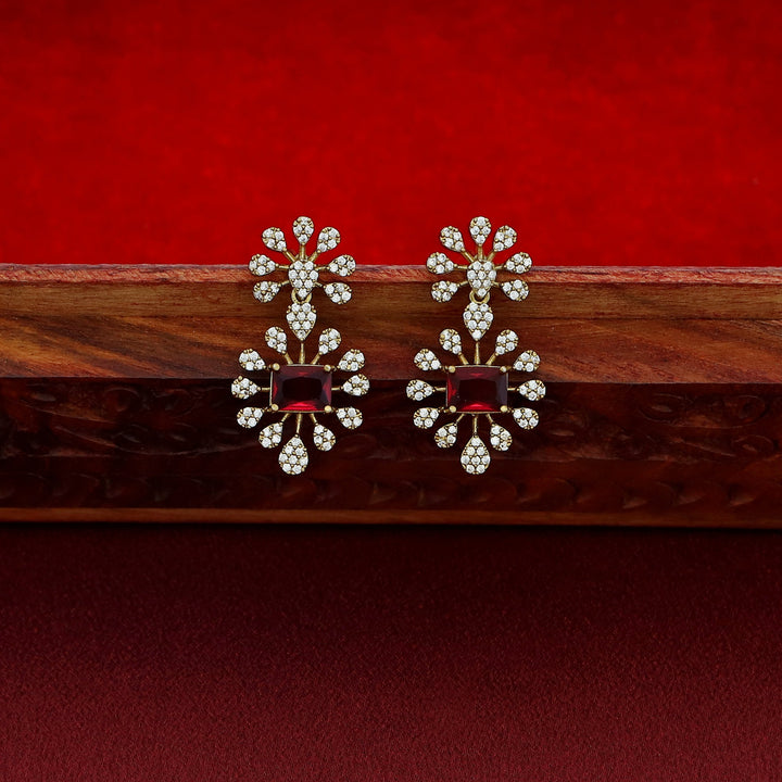 Triveni Premium AD Stone Short Neckpiece With Earring
