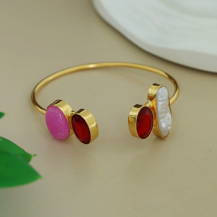 Atara Baroque Oval Glossy Gemstone Bangle