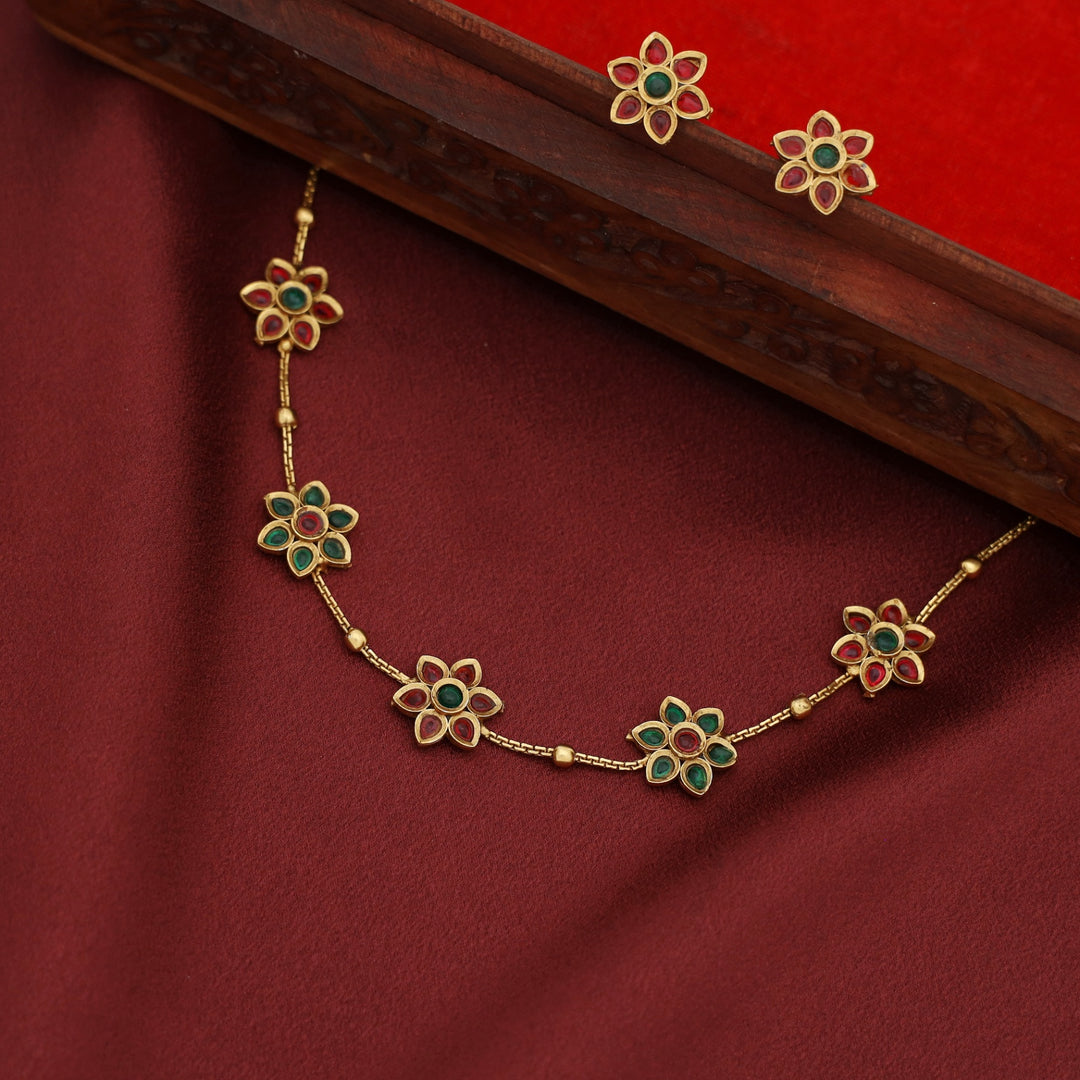 Nivisha Flower Choker With Stud