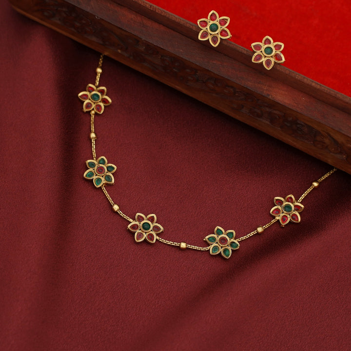 Nivisha Flower Choker With Stud