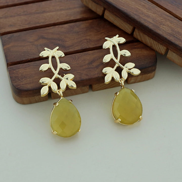 Premium Stone Leaf Claw Earrings