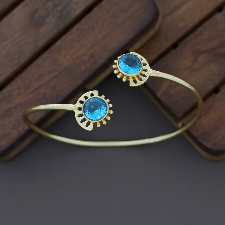 Anylla Golden Glossy Stone Bangle