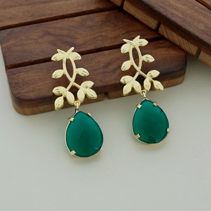 Premium Stone Leaf Claw Earrings