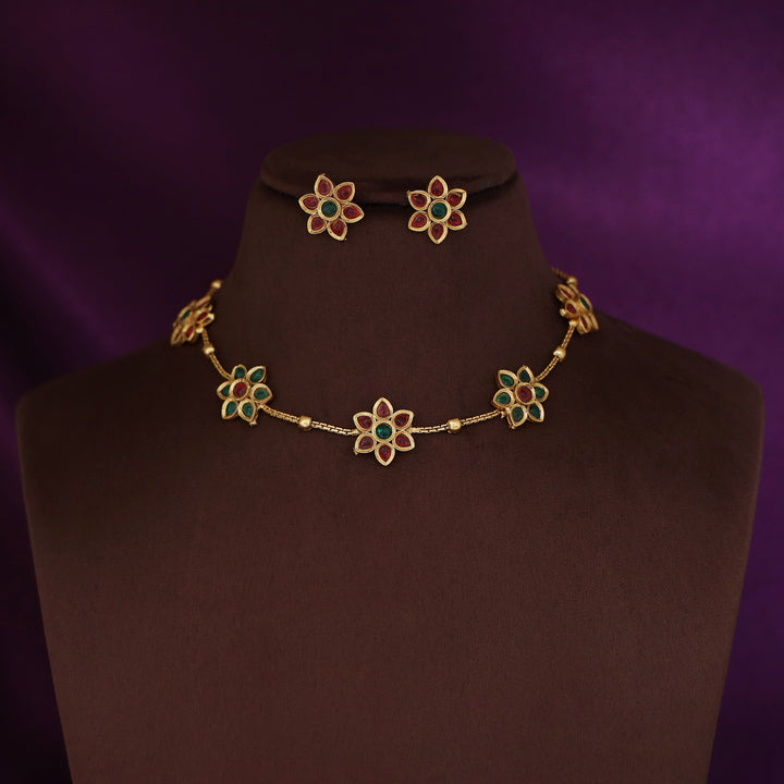 Nivisha Flower Choker With Stud