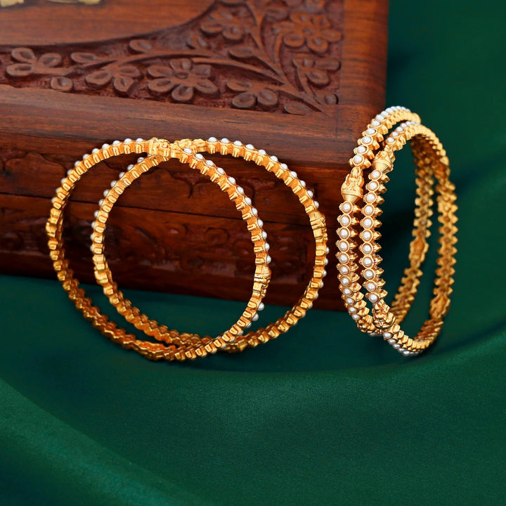 Lakshmichaitanya Designer Pearl Bangle(Set of 4)