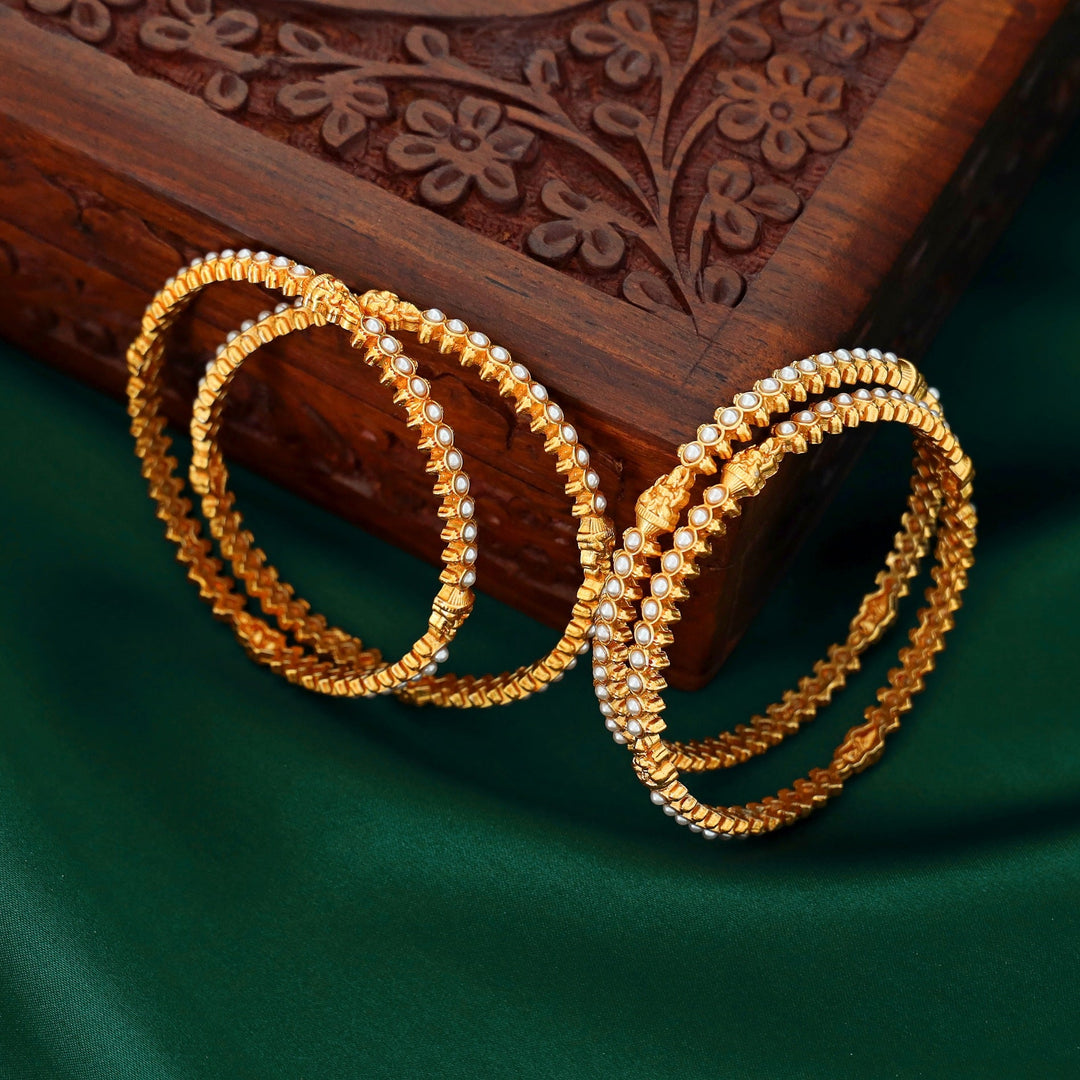 Lakshmichaitanya Designer Pearl Bangle(Set of 4)