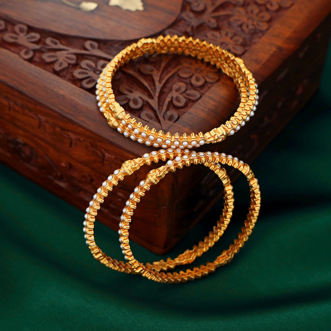 Lakshmichaitanya Designer Pearl Bangle(Set of 4)