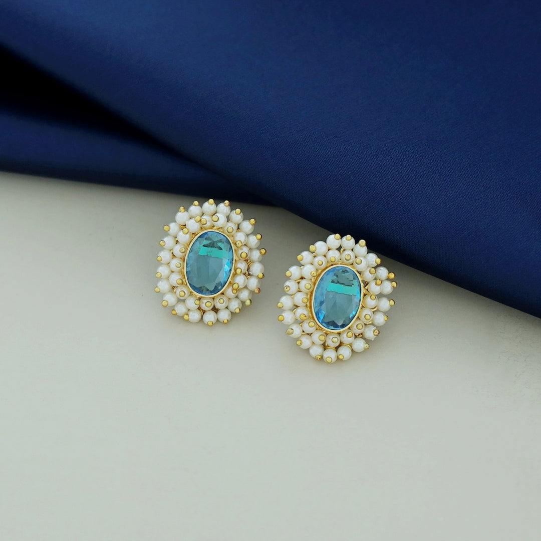Ahelia Glossy Oval Cluster Pearl Earring