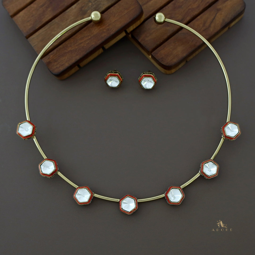 Asmitta Kundan Stone Neck Cuff With Stud