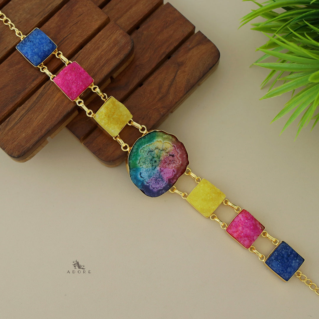 Lavani Solar Agate + Druzy Choker / Short Neckpiece