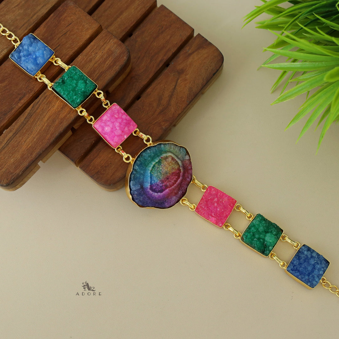 Lavani Solar Agate + Druzy Choker / Short Neckpiece