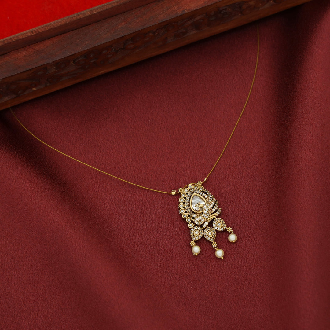 Nayomi AD Stone Mayura Pearl String Neckpiece