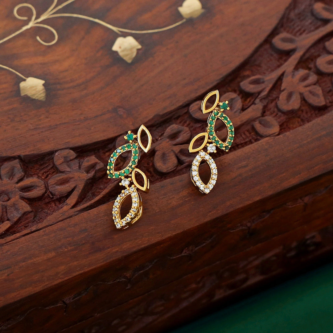 Samaira AD Stone Leaf Neckpiece with Earring