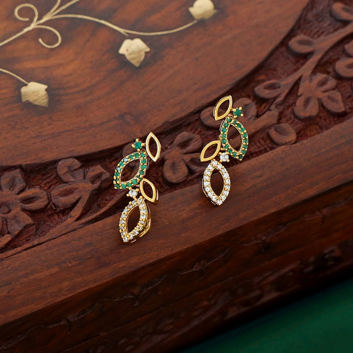 Samaira AD Stone Leaf Neckpiece with Earring