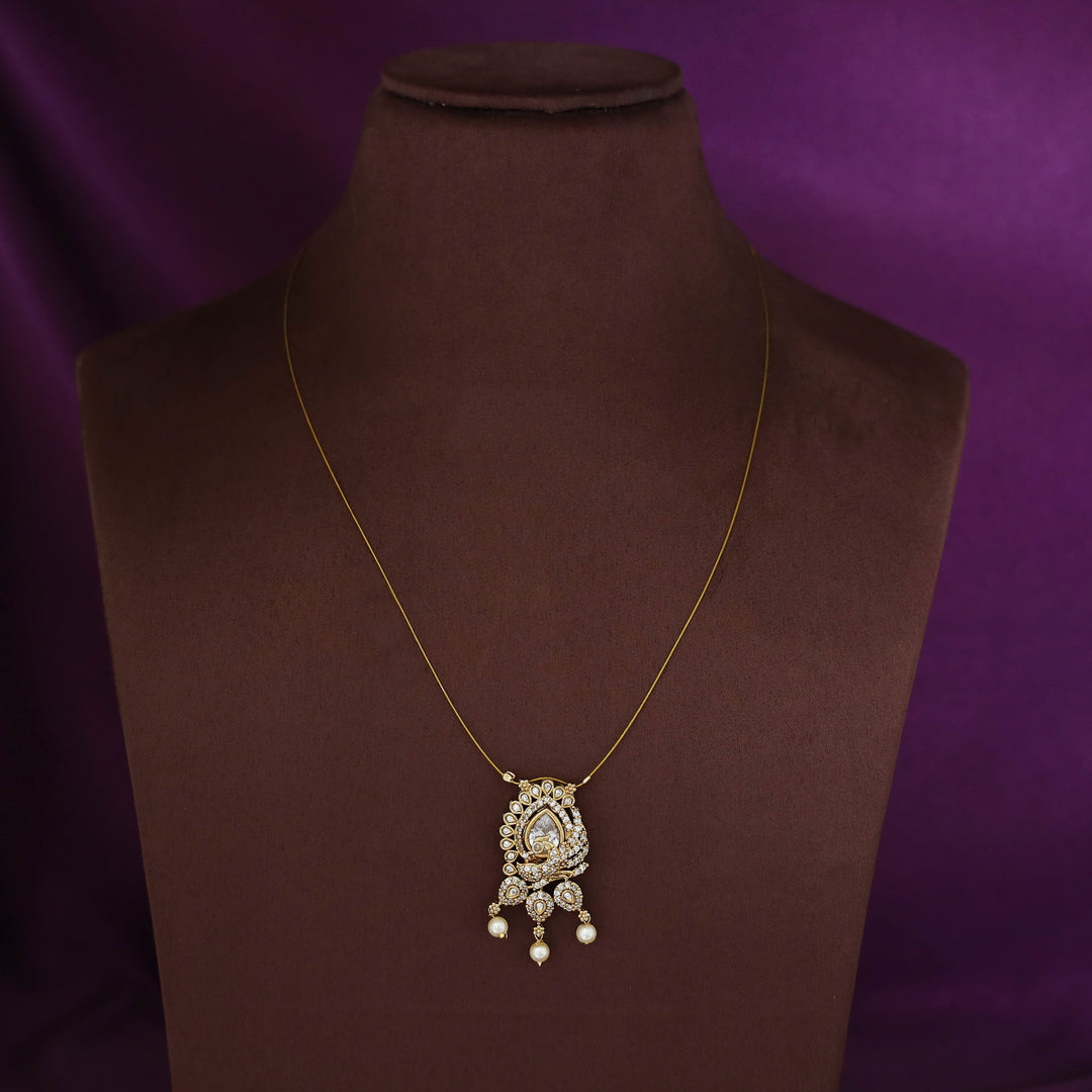 Nayomi AD Stone Mayura Pearl String Neckpiece