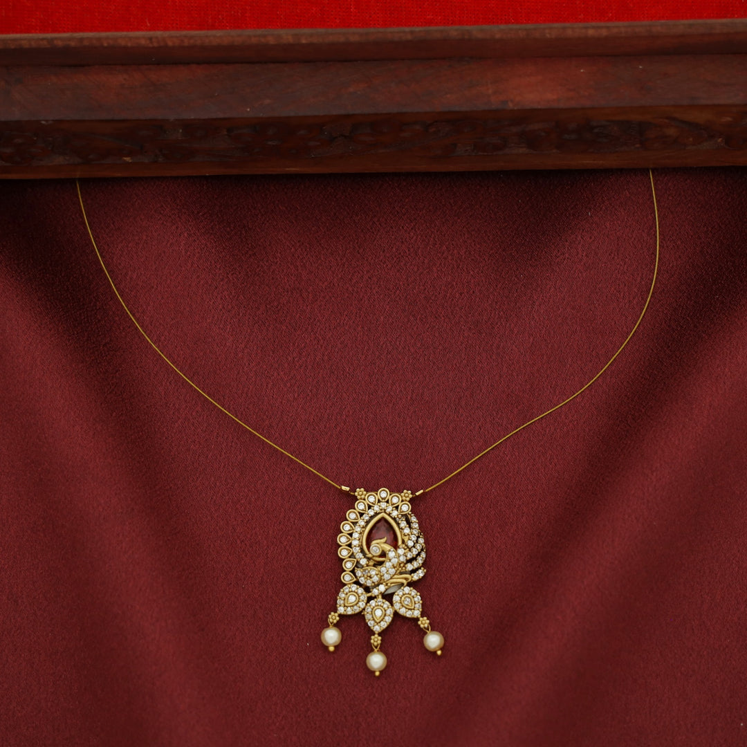 Nayomi AD Stone Mayura Pearl String Neckpiece