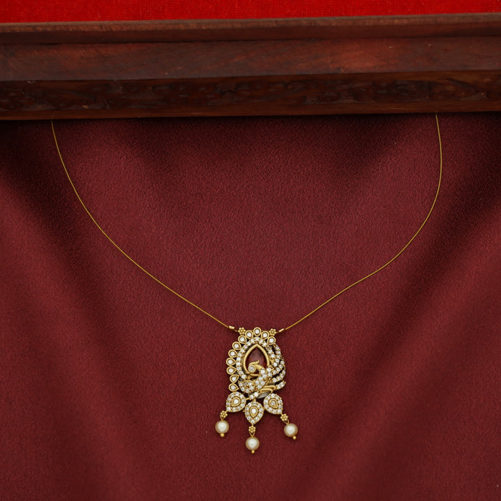 Nayomi AD Stone Mayura Pearl String Neckpiece