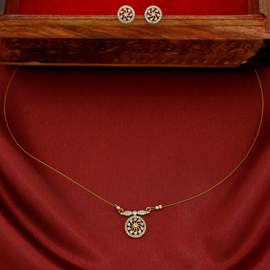 Mudra Circle String Neckpiece With Stud