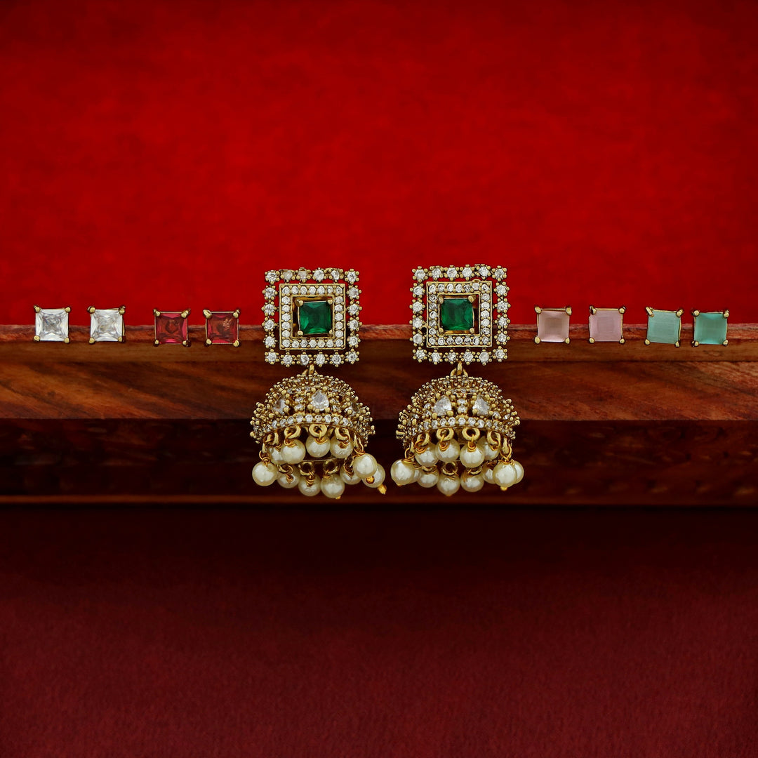 Sayara AD Stone Pearl Interchangeable Choker With Earring