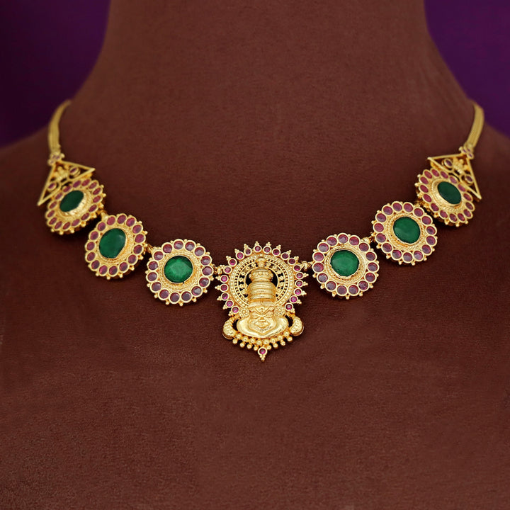 Premium Kadhakali Kemp Stone Short Neckpiece