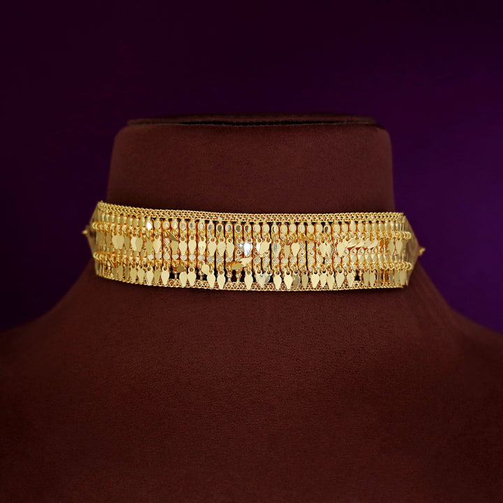 Nidhisha Golden 2 Layer Elakkathali Choker