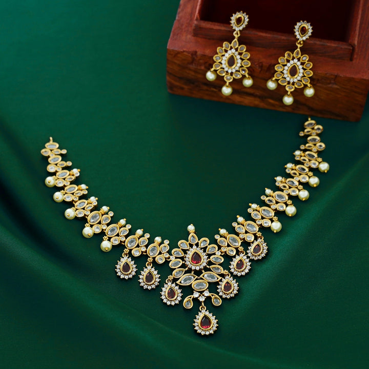 Tirtha Mistry Pearl Neckpiece with Earring