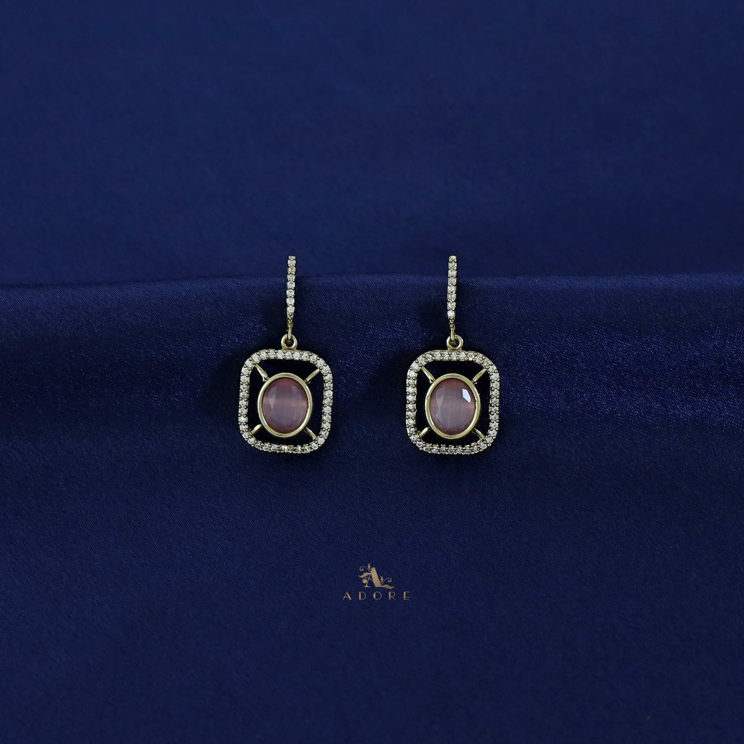 Curved Rectangle Oval Glossy Short Neckpiece with Earring