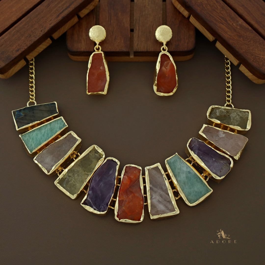 Raw Stone Ainsley Neckpiece With Earring