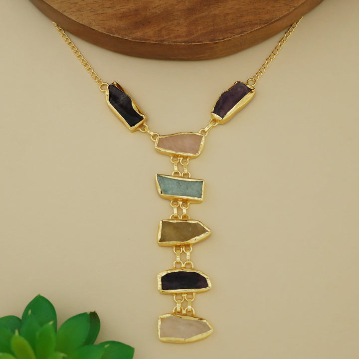Fable Multicolour Raw Stone Neckpiece