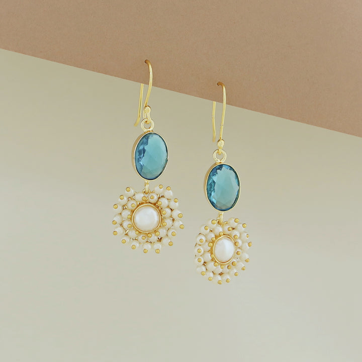 Bridiya Glossy Oval Cluster Pearl Drop