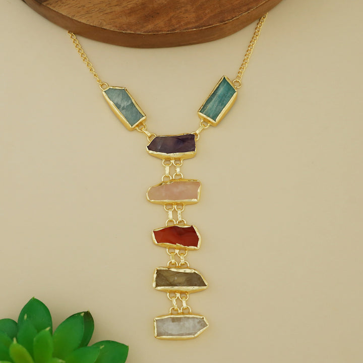 Fable Multicolour Raw Stone Neckpiece