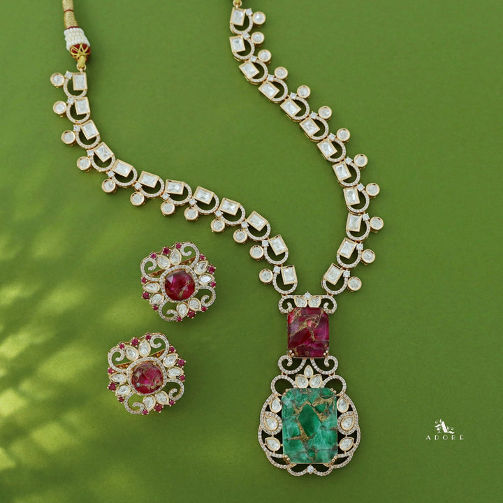 Tarinika Kundan Stone Neckpiece With Earring