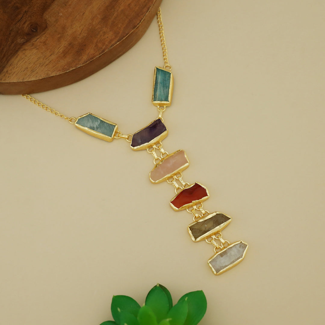 Fable Multicolour Raw Stone Neckpiece