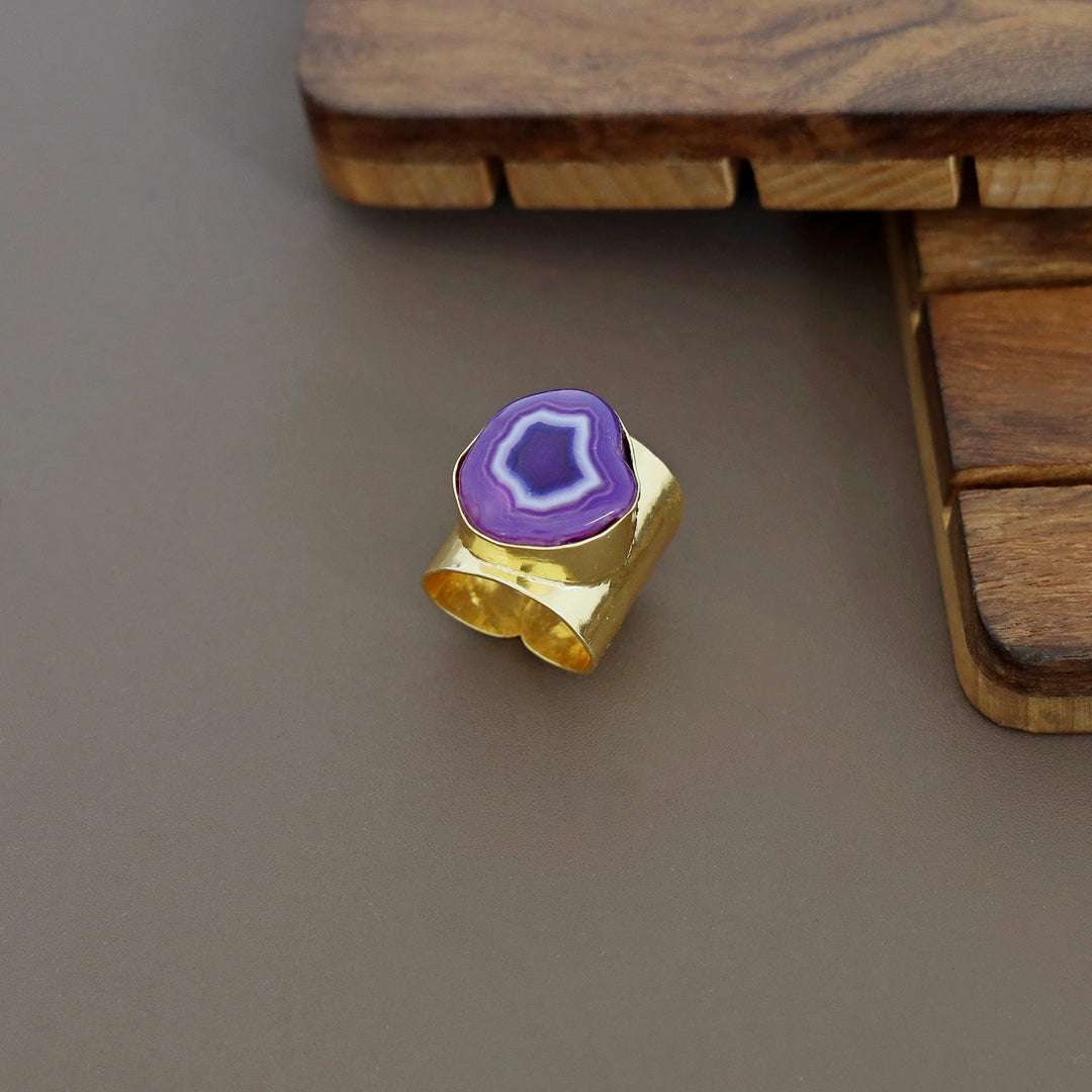 Feba Agate Golden Ring