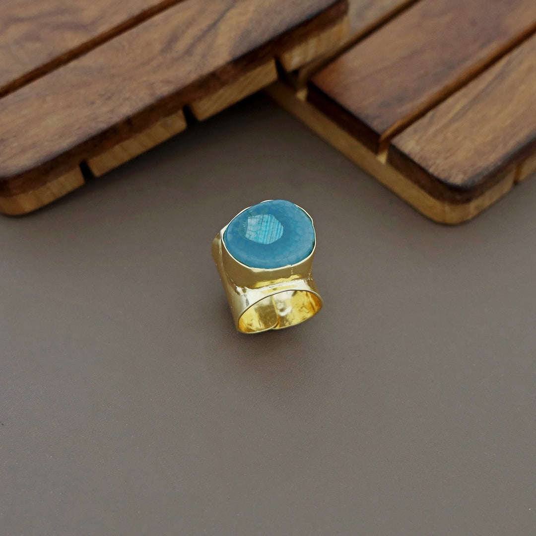 Feba Agate Golden Ring