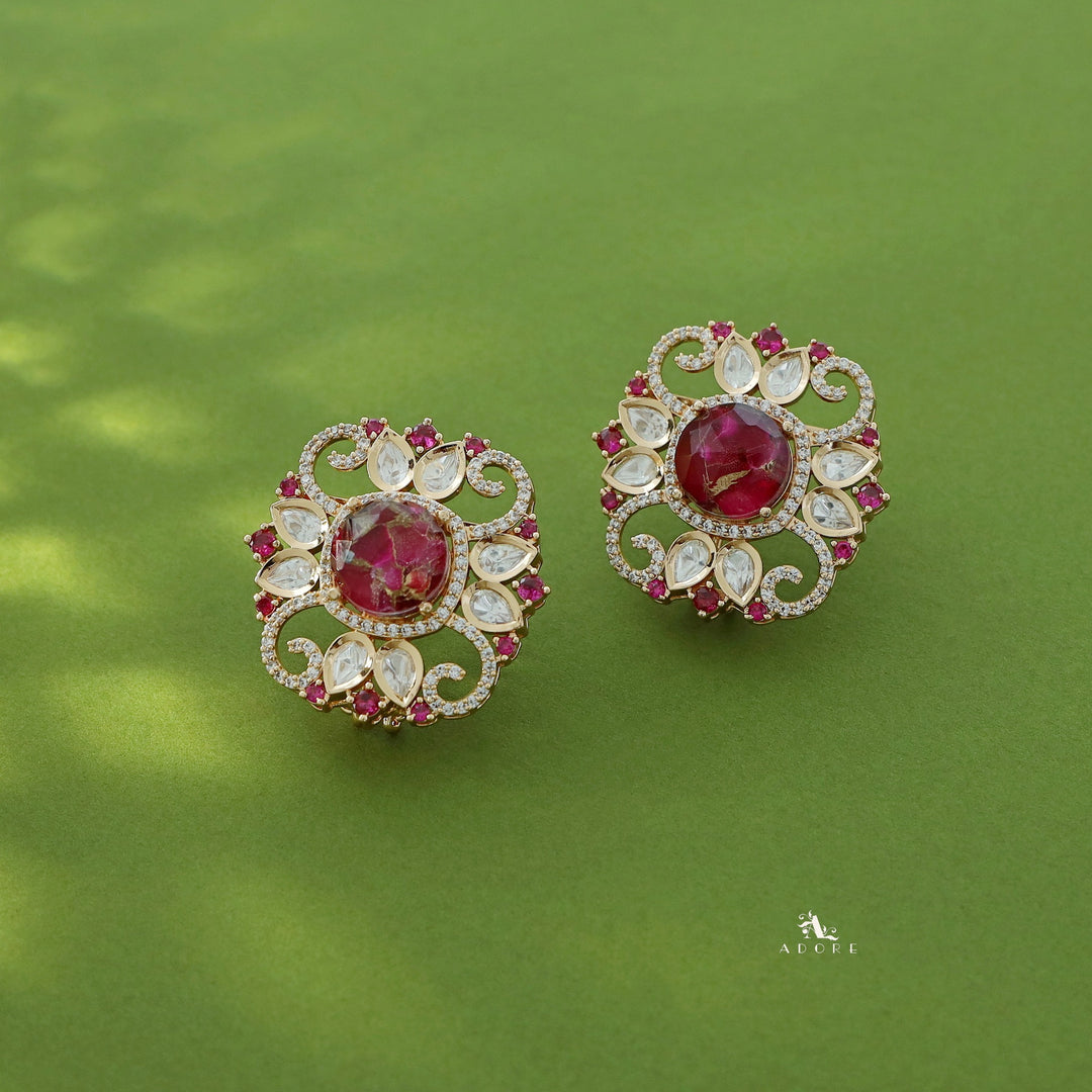 Tarinika Kundan Stone Neckpiece With Earring
