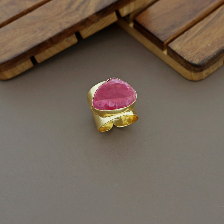 Feba Agate Golden Ring