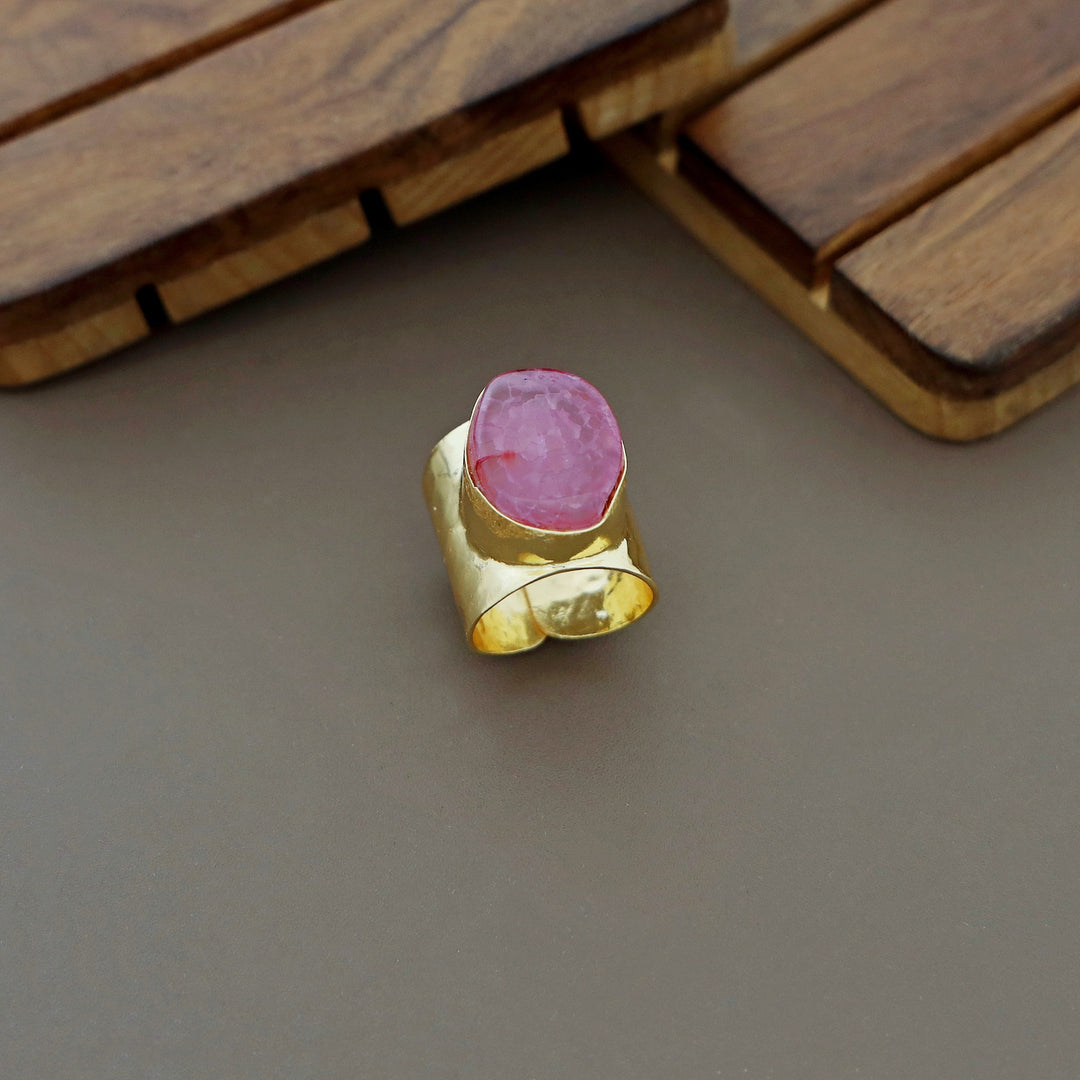 Feba Agate Golden Ring