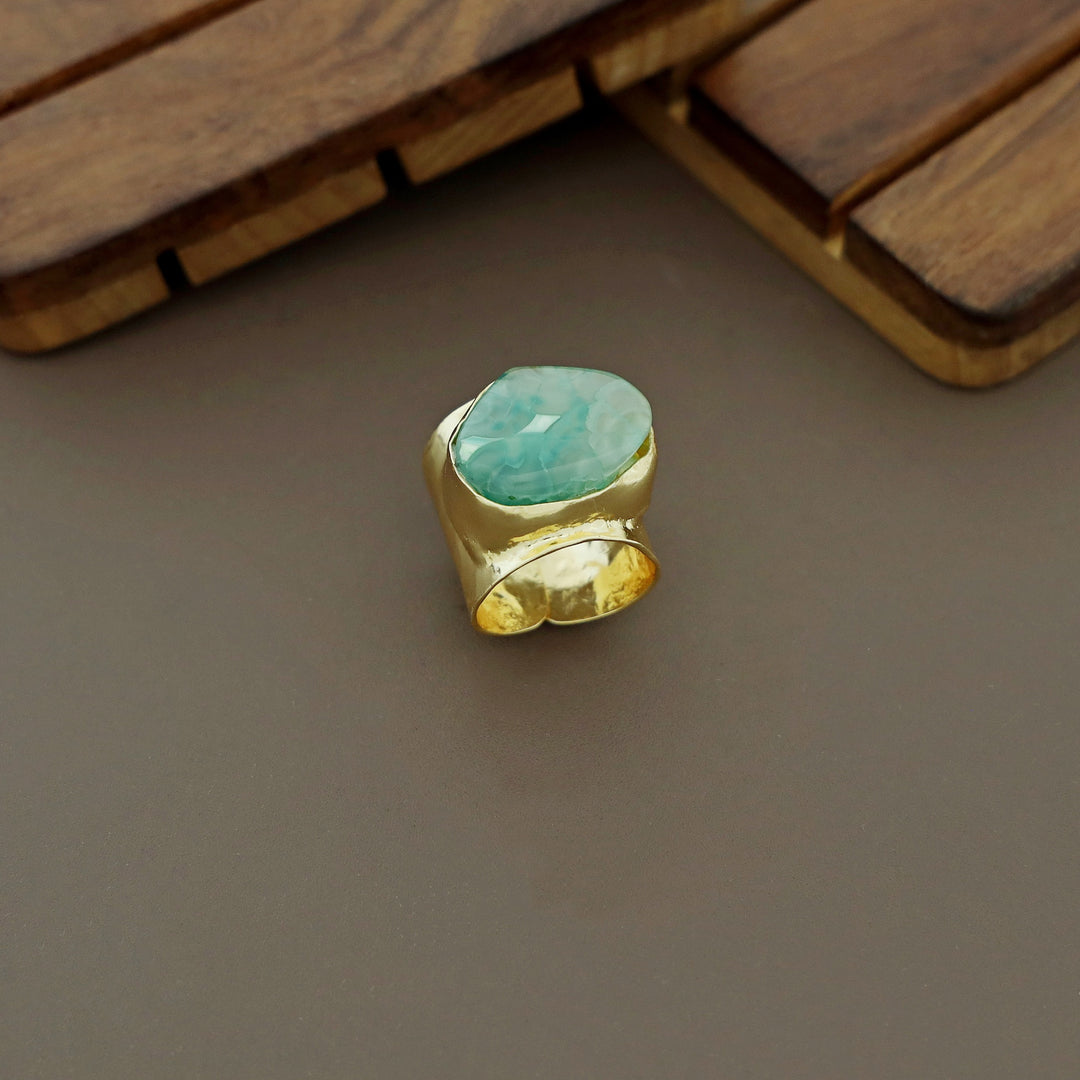 Feba Agate Golden Ring